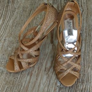Badgley Mischka gold heels